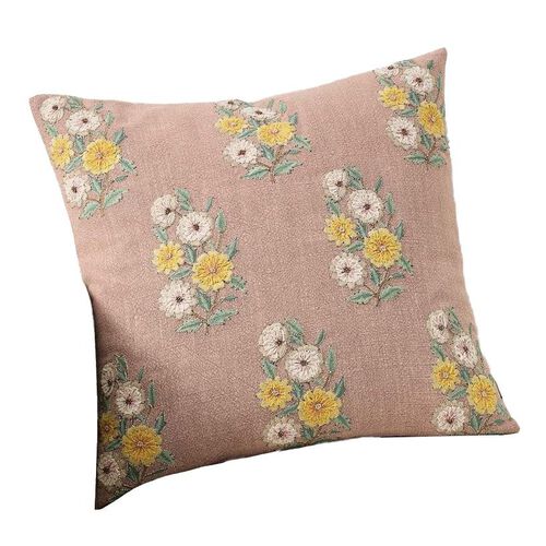 Pottery Barn Laila Embroidered Cushion Cover 51cm Rosewood